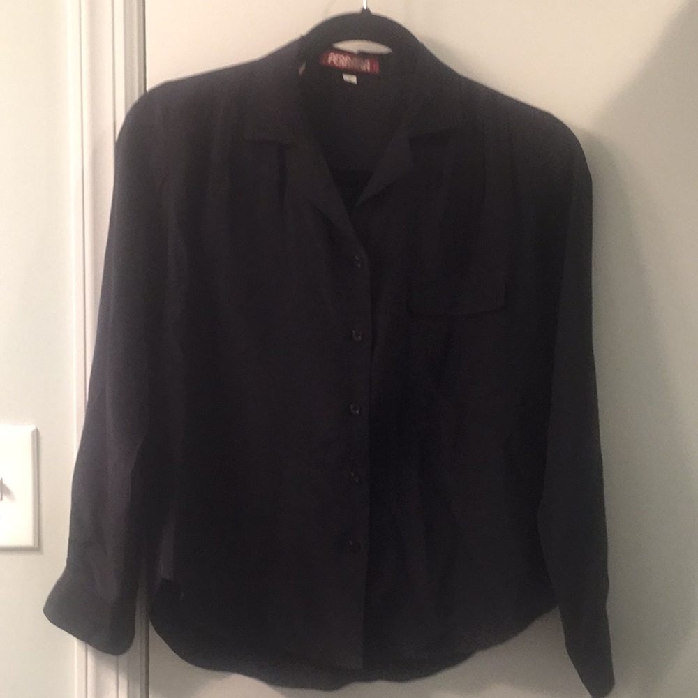 Black silk blouse